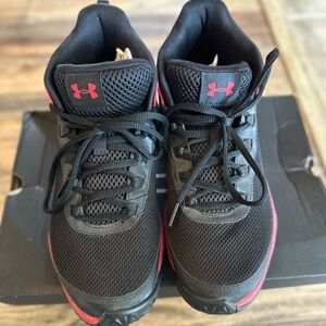 Under Armour Black and Red Athletic Shoes